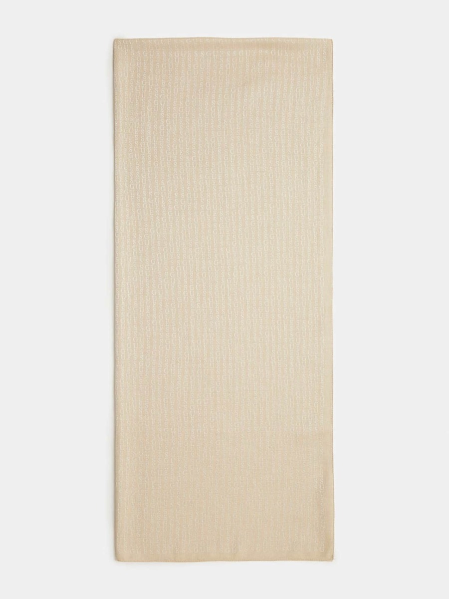 Beige Scarf by Guess GOOFASH