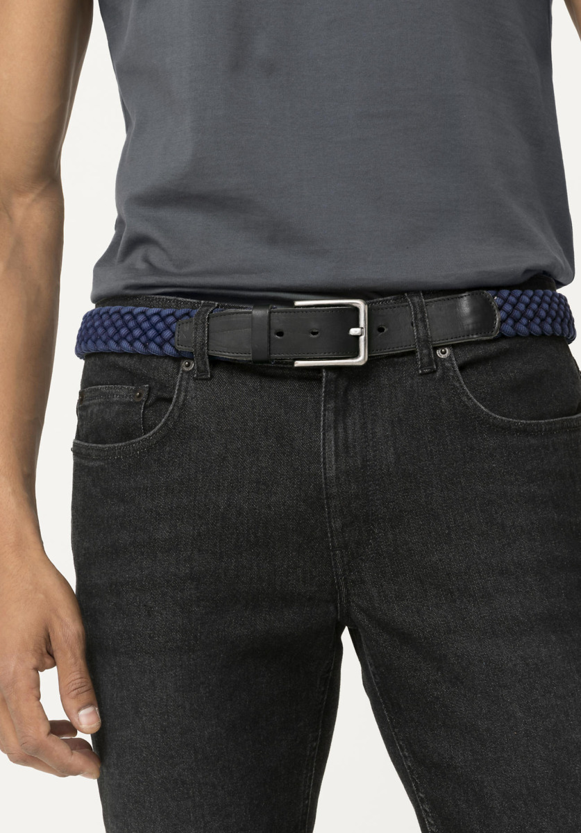 Belt in Blue for Man by Hessnatur GOOFASH