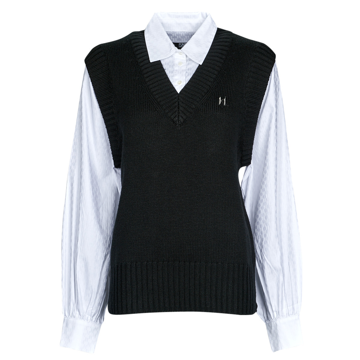 Black Knitted Vest Karl Lagerfeld Woman - Spartoo GOOFASH