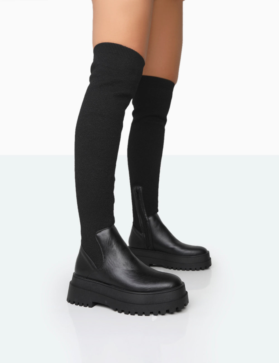 Black - Overknee Boots - Women - Public Desire GOOFASH
