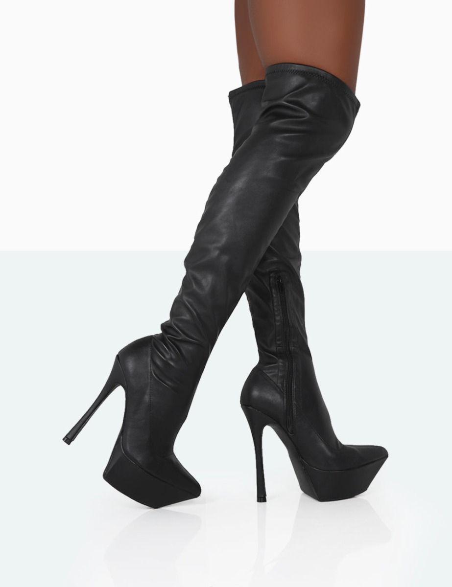 Black Overknee Boots for Women from Public Desire GOOFASH