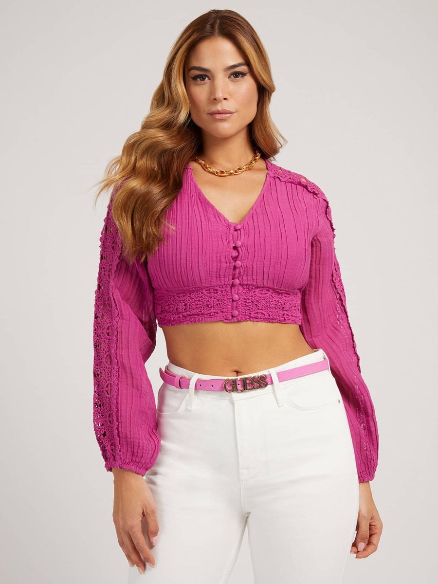 Blouse in Purple Guess GOOFASH