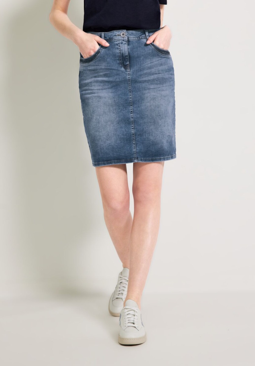 Blue Jeans Skirt With Sequins Women's Cecil Womens SKIRTS GOOFASH
