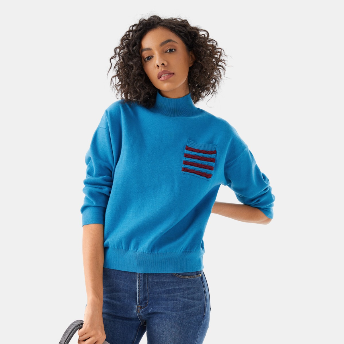 Blue Sweater Vivaia Ladies GOOFASH