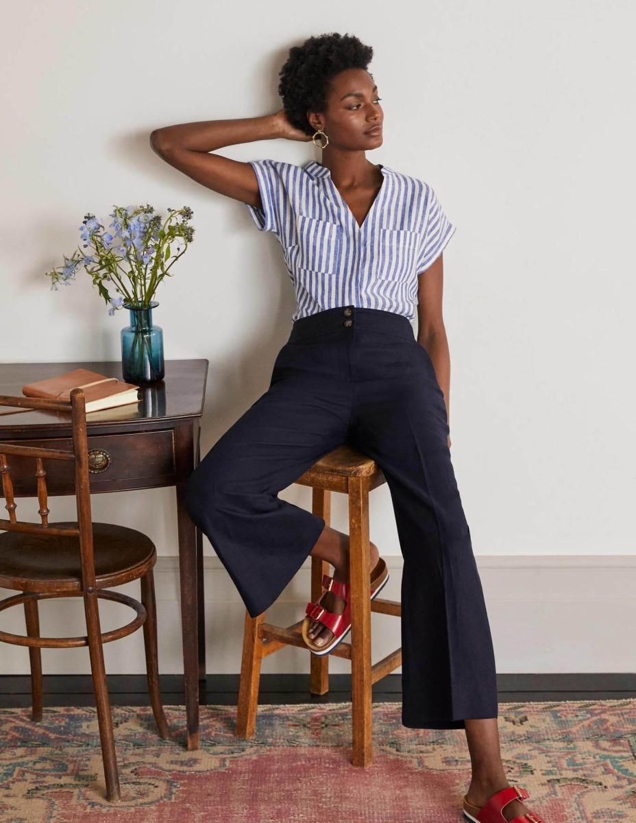 Boden Lady Blue Trousers GOOFASH