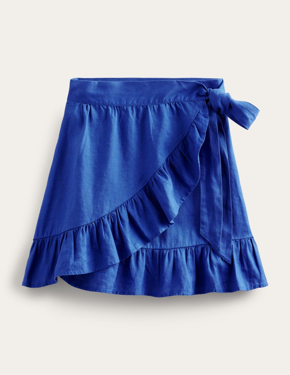 Boden - Lady Wrap Skirt in Blue GOOFASH