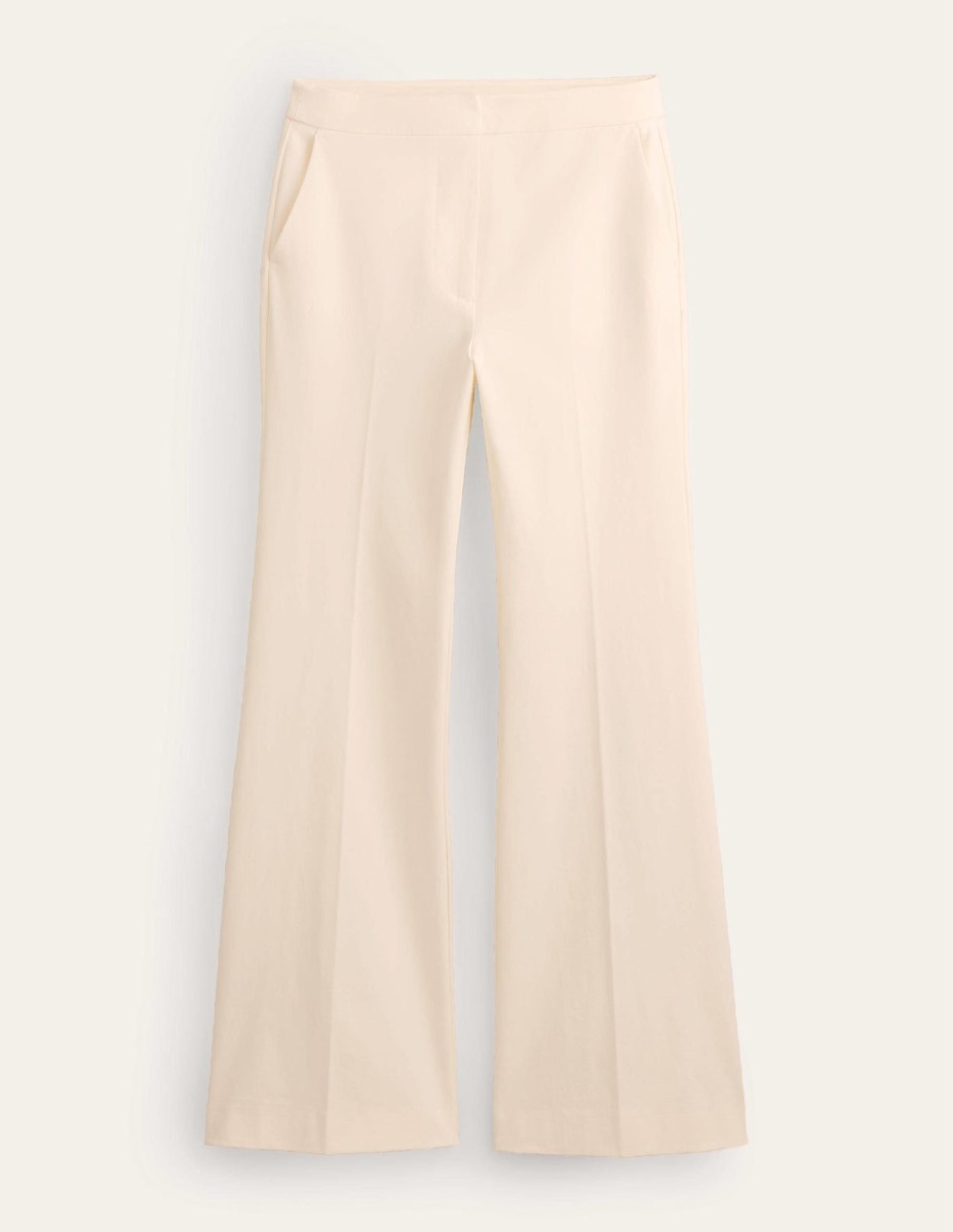 Boden - Woman Flared Trousers Ivory GOOFASH