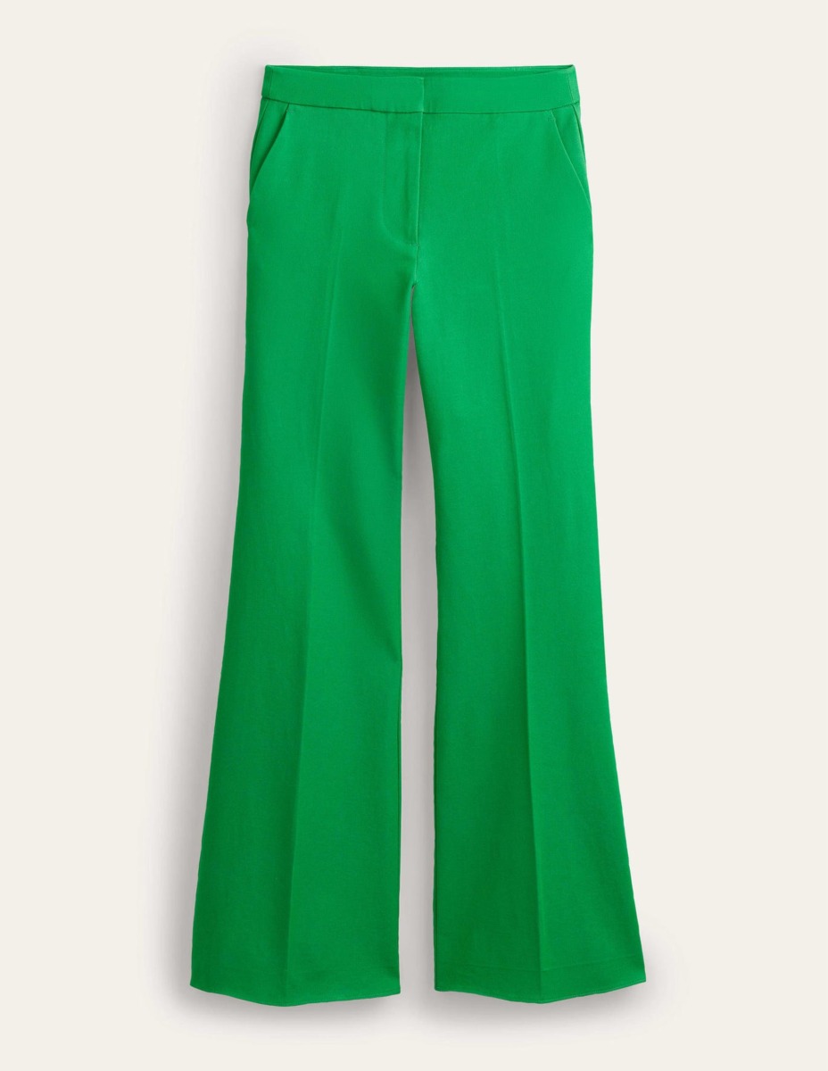 Boden - Woman Green Flared Trousers GOOFASH