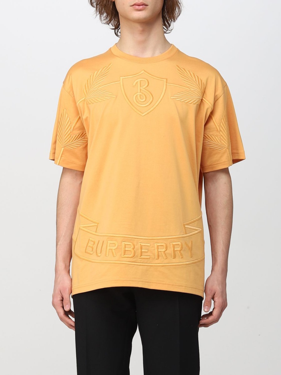 Burberry - Orange Men's T-Shirt Giglio GOOFASH