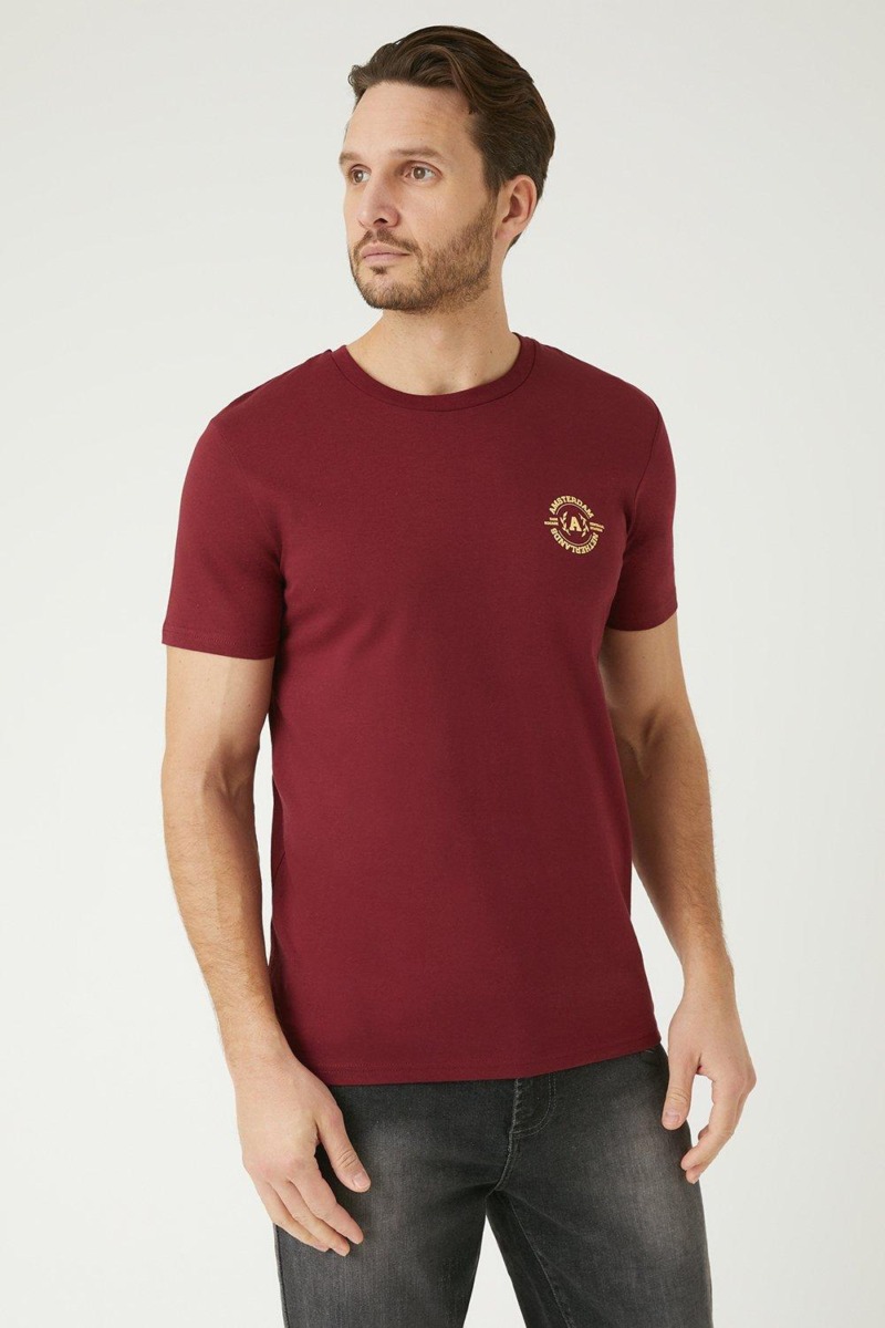 Burgundy Man T-Shirt - Burton GOOFASH