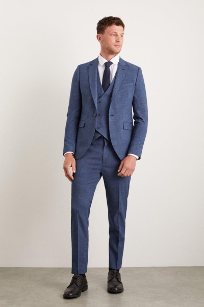 Burton - Blue Suit Trousers Gents GOOFASH