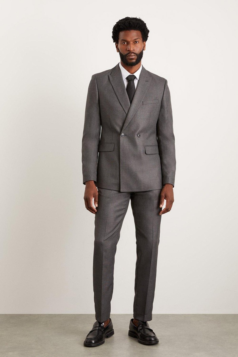 Burton - Grey - Mens Suit Trousers GOOFASH