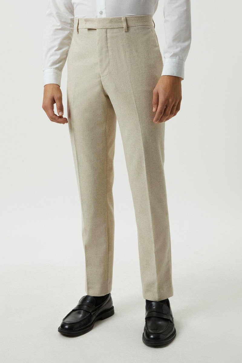 Burton - Ivory Mens Suit Trousers GOOFASH