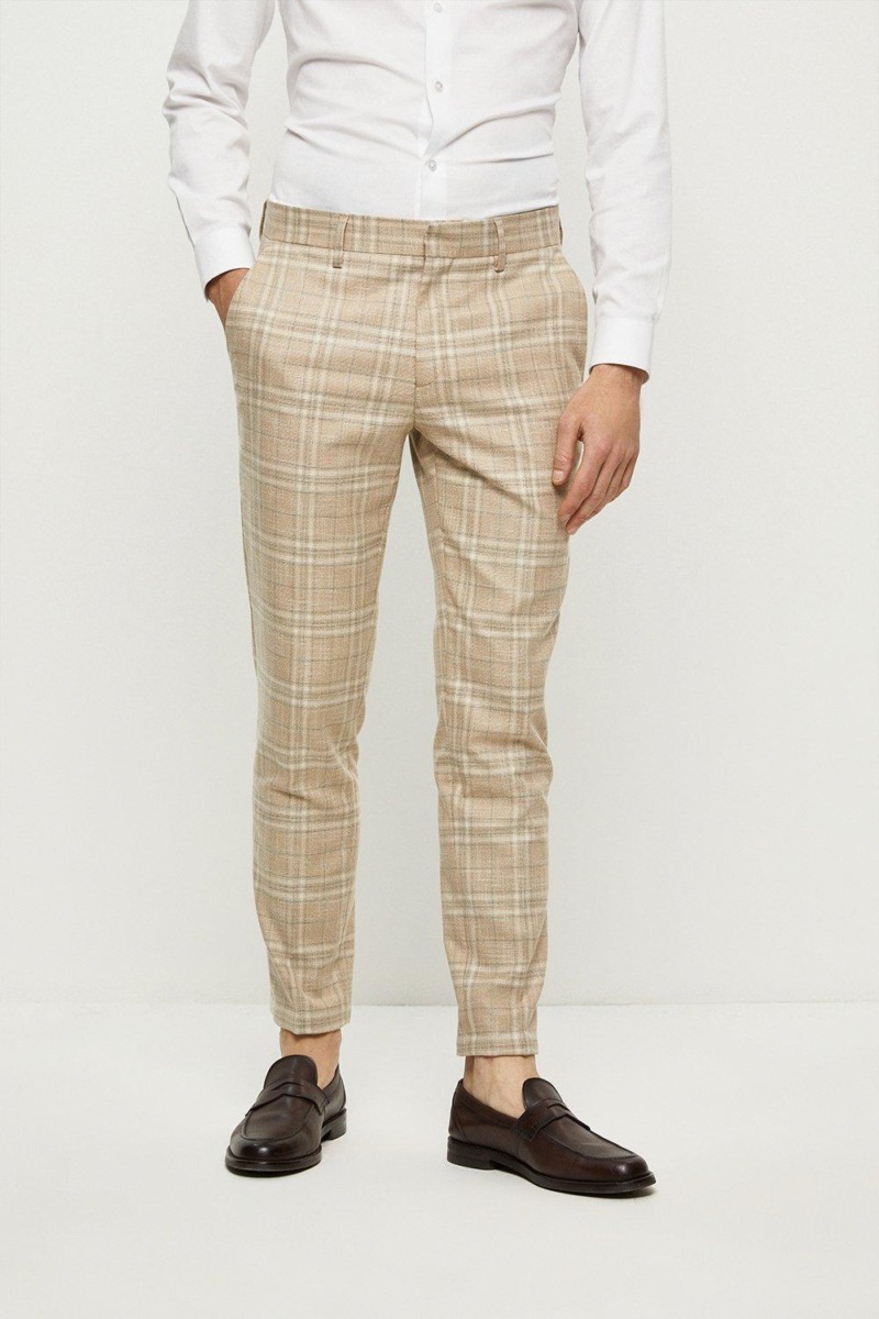 Burton - Men's Suit Trousers - Ivory GOOFASH