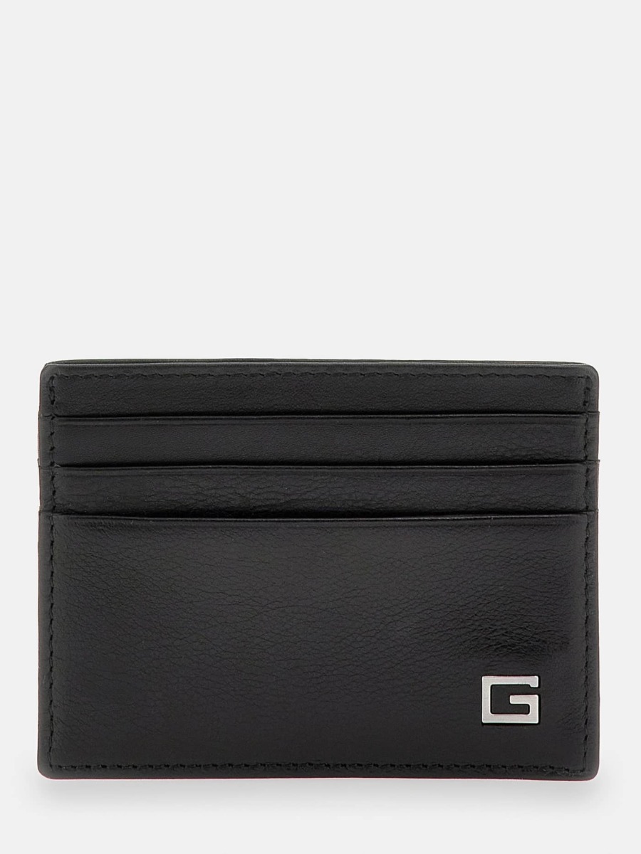 Card Holder in Black - Guess GOOFASH