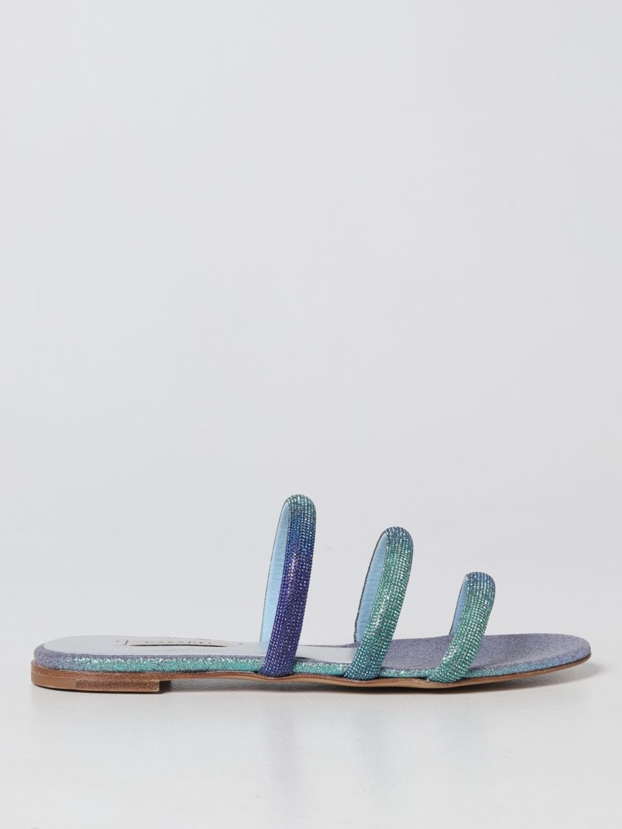 Casadei - Women's Flat Sandals Blue at Giglio GOOFASH