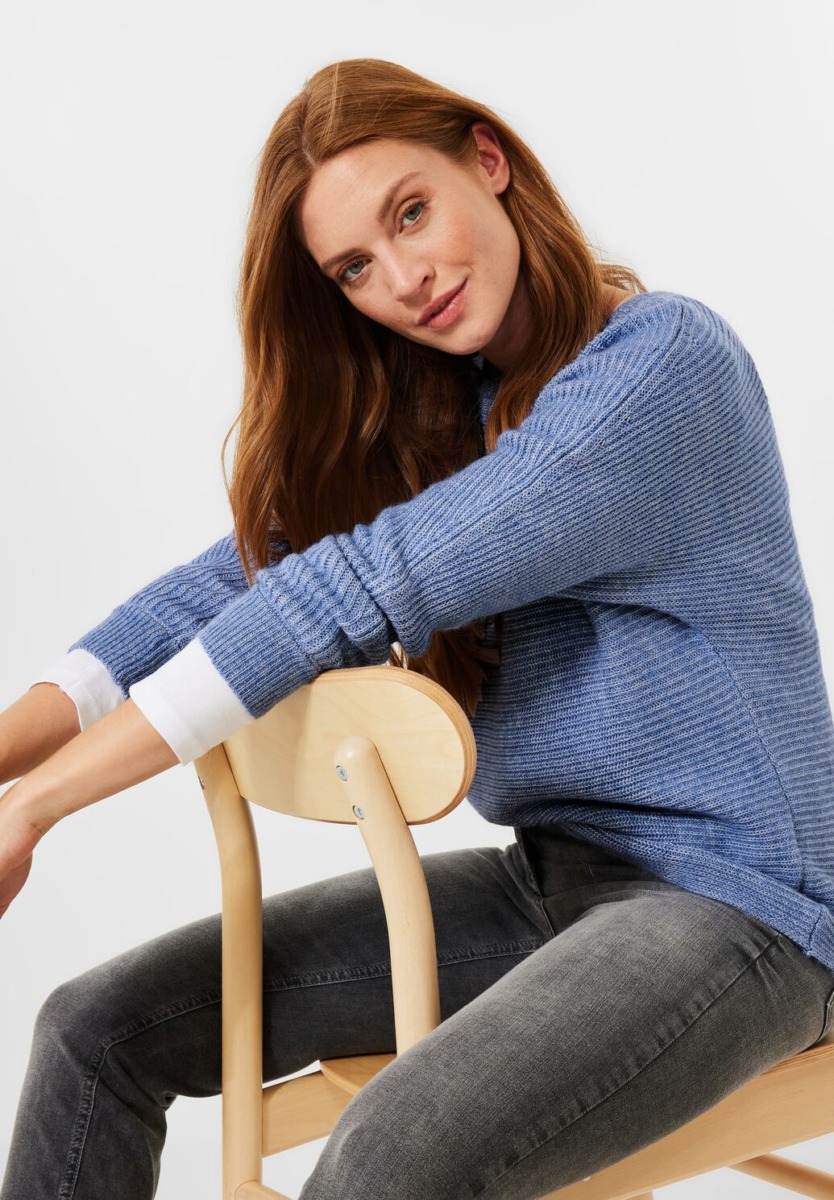 Cecil Blue Sweater With Dolmanämmel Womens SWEATERS GOOFASH