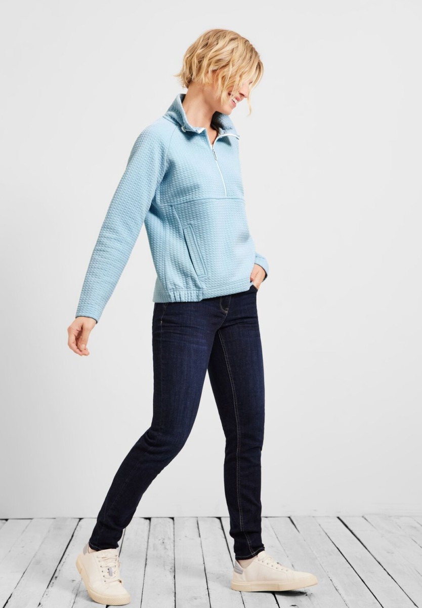 Cecil - Blue - Woman Sweatshirt Womens SWEATERS GOOFASH