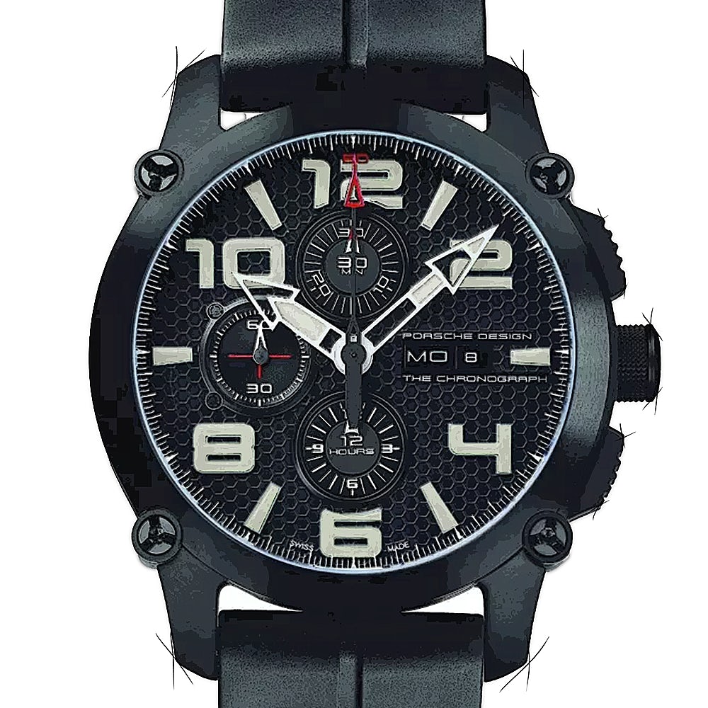 Chronograph Watch Black Porsche Design - Chronext GOOFASH