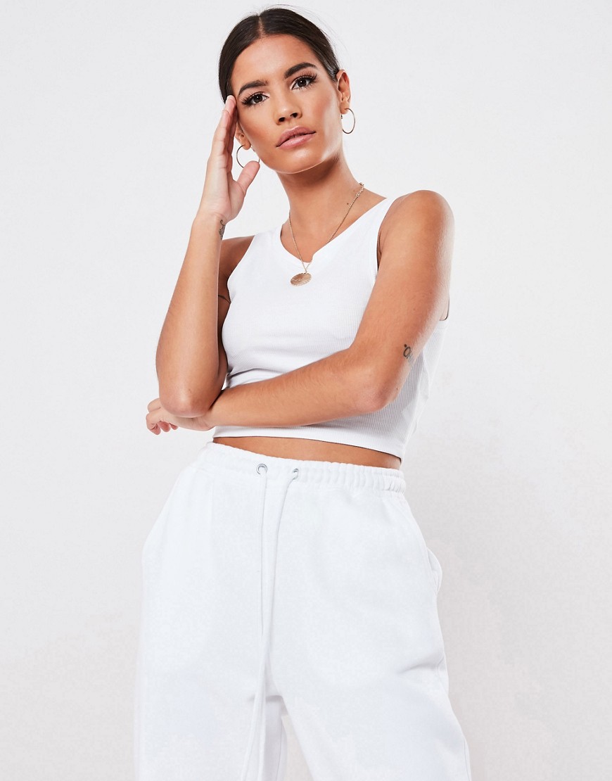 Crop Top in White Missguided Asos GOOFASH