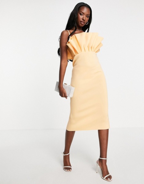 Dress in Yellow for Woman at Asos GOOFASH