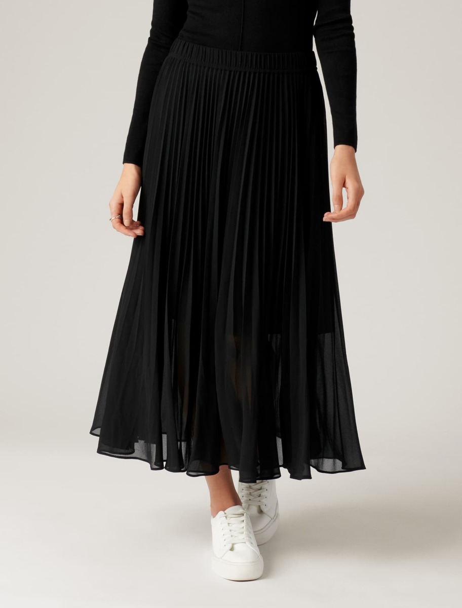 Ever New - Ladies Black Pleated Skirt GOOFASH