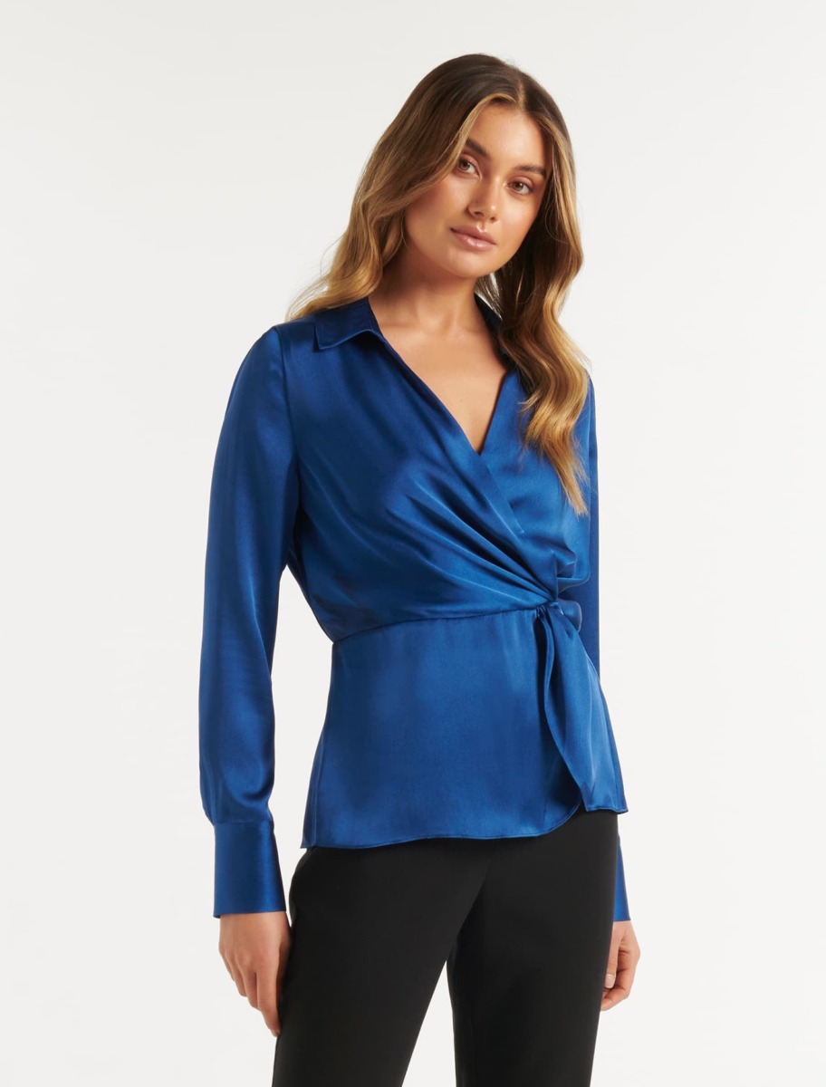 Ever New - Lady Blouse in Blue GOOFASH