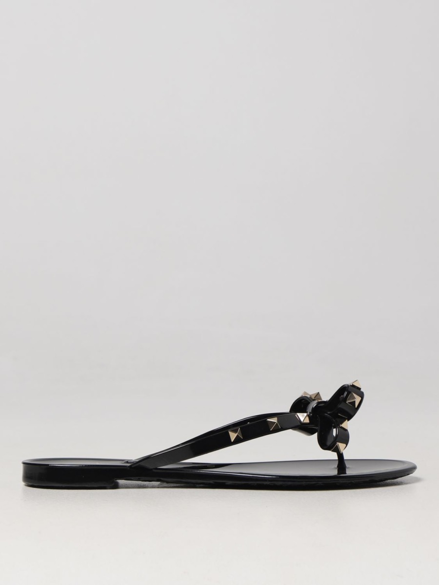 Flat Sandals - Black - Valentino - Giglio GOOFASH