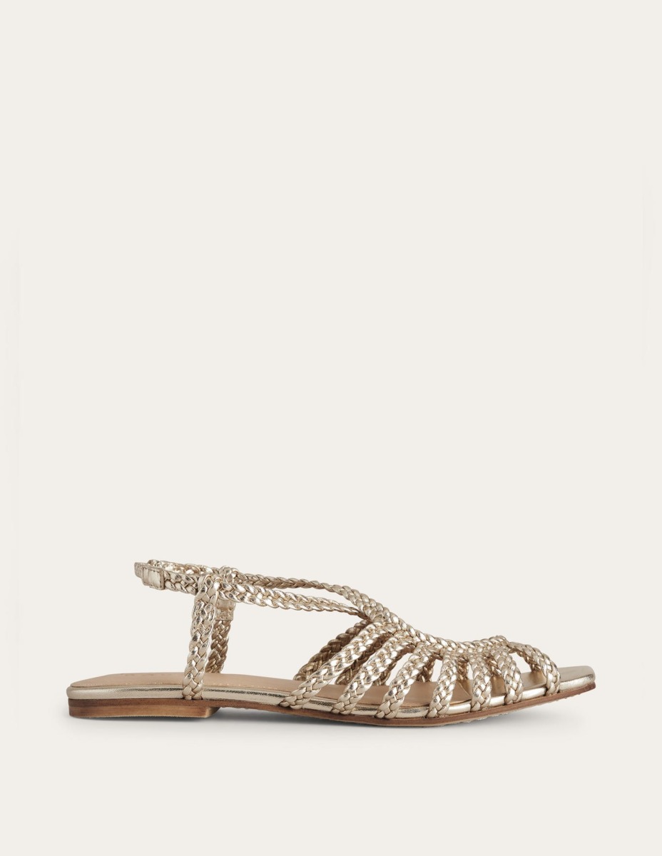 Flat Sandals Gold for Women by Boden GOOFASH