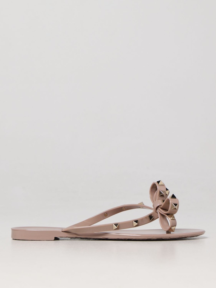 Flat Sandals Pink - Valentino Ladies - Giglio GOOFASH