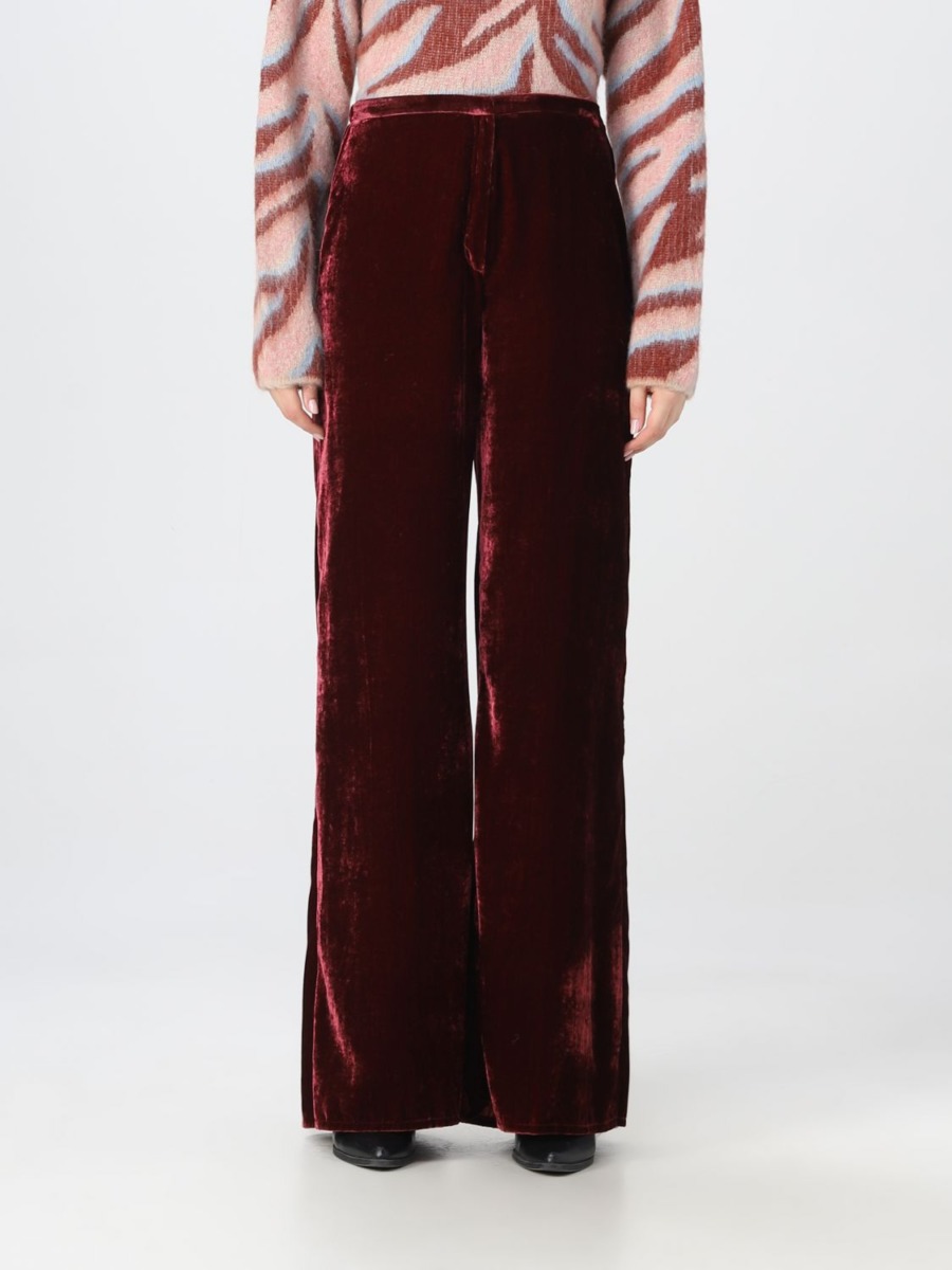Forte Forte Women Trousers in Burgundy at Giglio GOOFASH