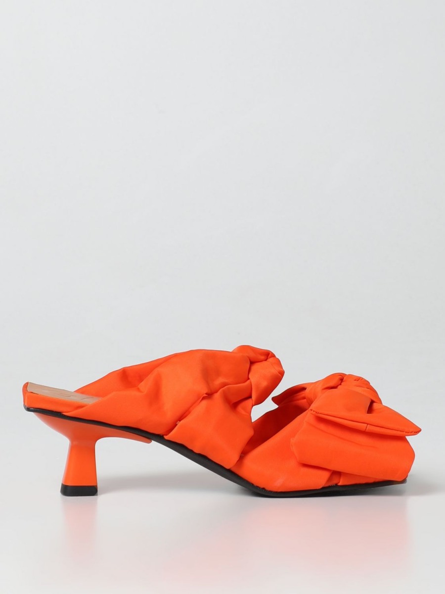 Ganni Womens Orange Heeled Sandals by Giglio GOOFASH
