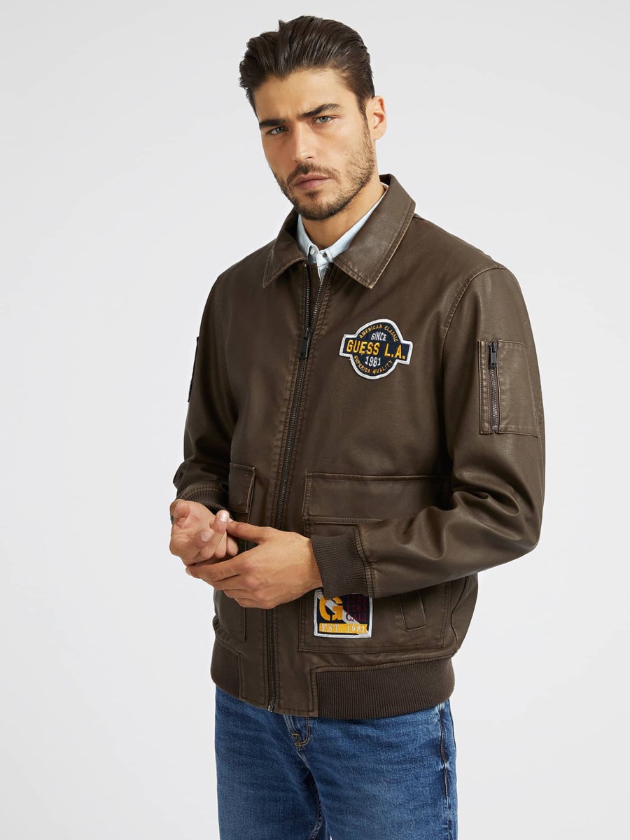 Gent Jacket in Brown Guess GOOFASH