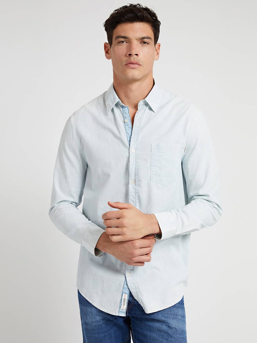Gent Shirt in Blue Guess GOOFASH