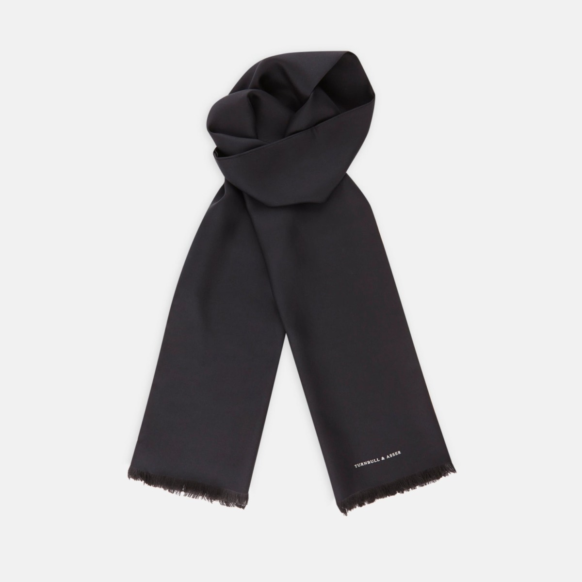 Gents Black Scarf by Turnbull And Asser GOOFASH