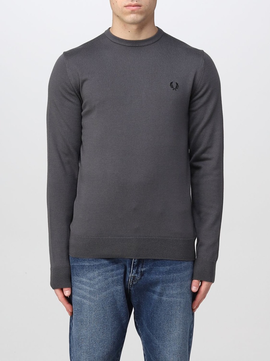 Gents Grey Jumper Fred Perry Giglio GOOFASH