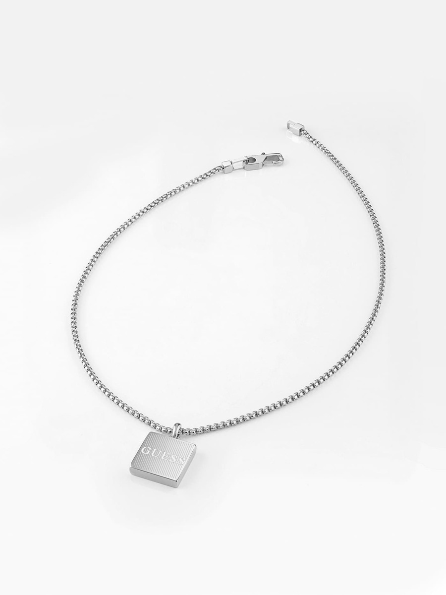 Gents Silver Necklace at Guess GOOFASH