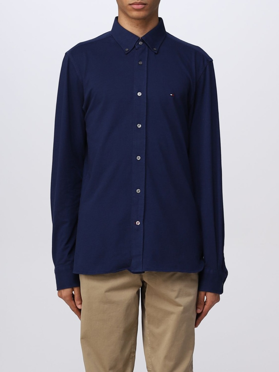 Giglio Blue Shirt for Man by Tommy Hilfiger GOOFASH