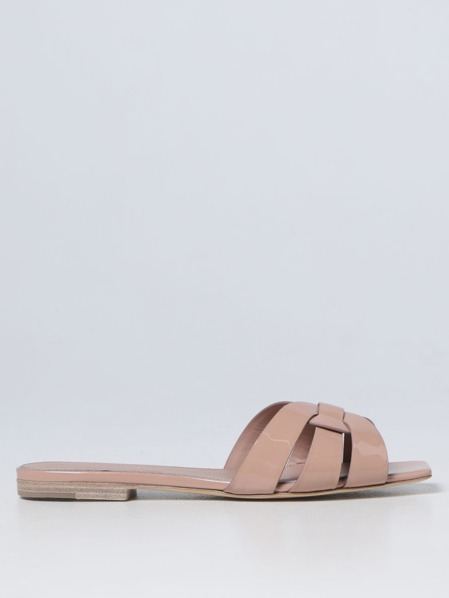 Giglio Flat Sandals Beige Saint Laurent Woman GOOFASH