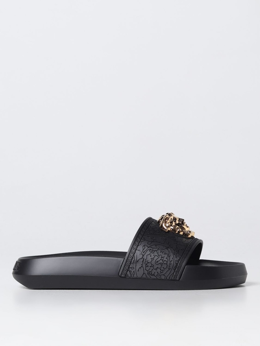 Giglio - Flat Sandals in Black for Woman by Versace GOOFASH