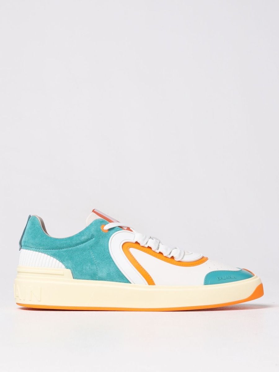 Giglio - Gent Trainers in Green from Balmain GOOFASH