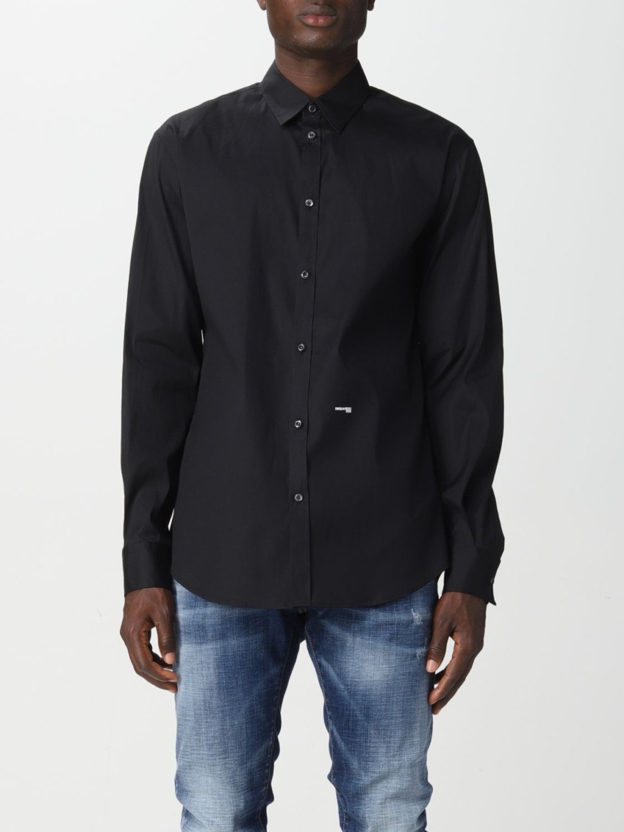 Giglio Gents Shirt in Black from Dsquared2 GOOFASH