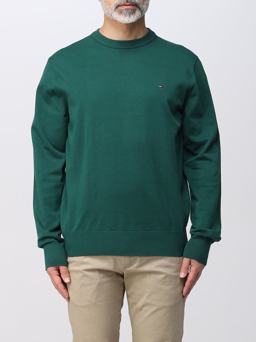 Giglio Jumper Green for Man by Tommy Hilfiger GOOFASH