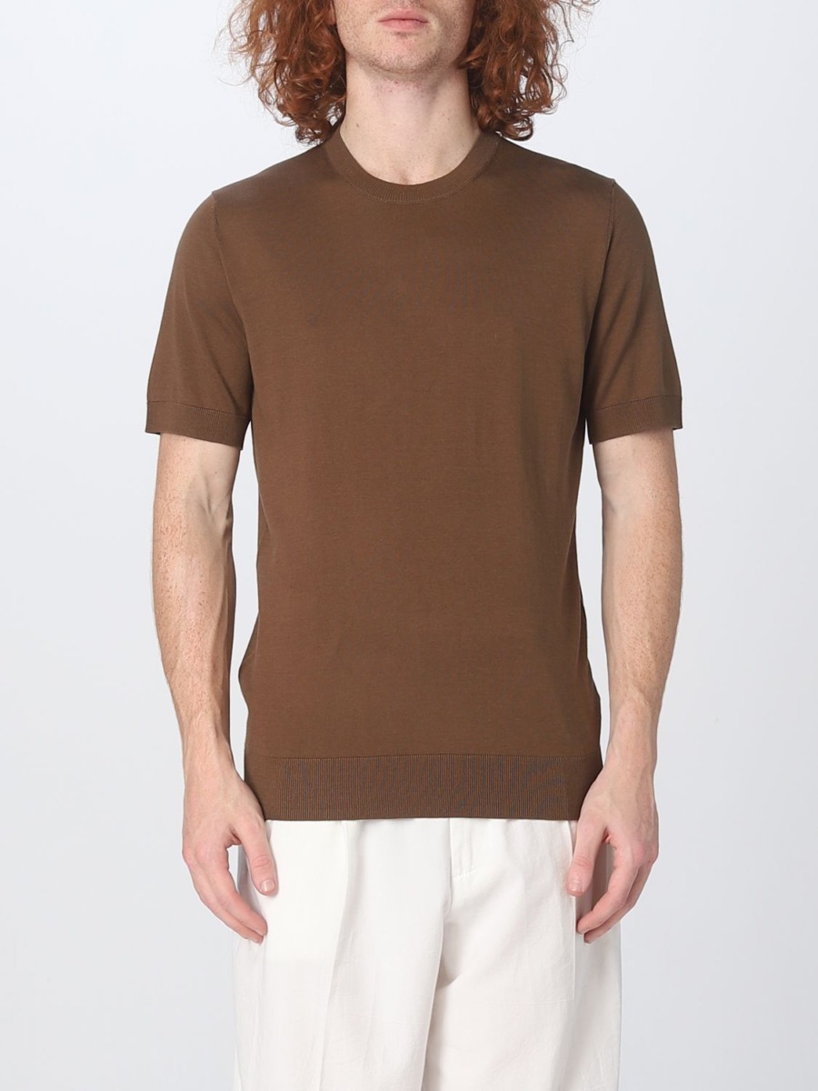 Giglio - T-Shirt Brown Paolo Pecora Man GOOFASH