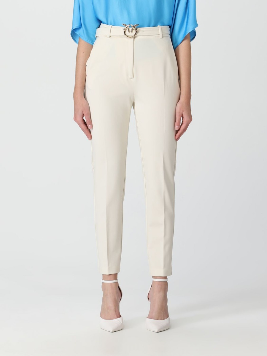 Giglio Trousers in Cream for Woman from Pinko GOOFASH