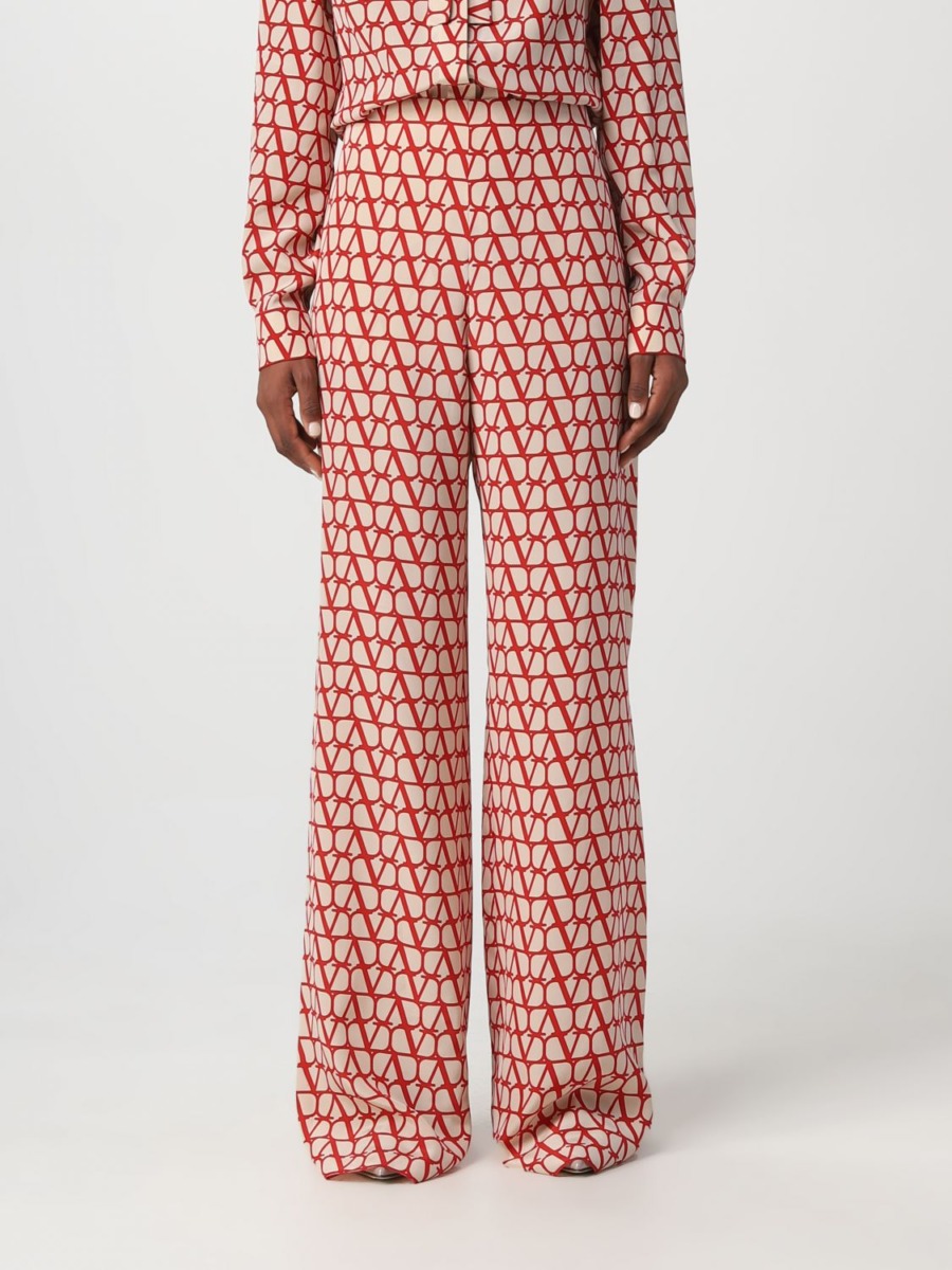 Giglio Trousers in Red from Valentino GOOFASH
