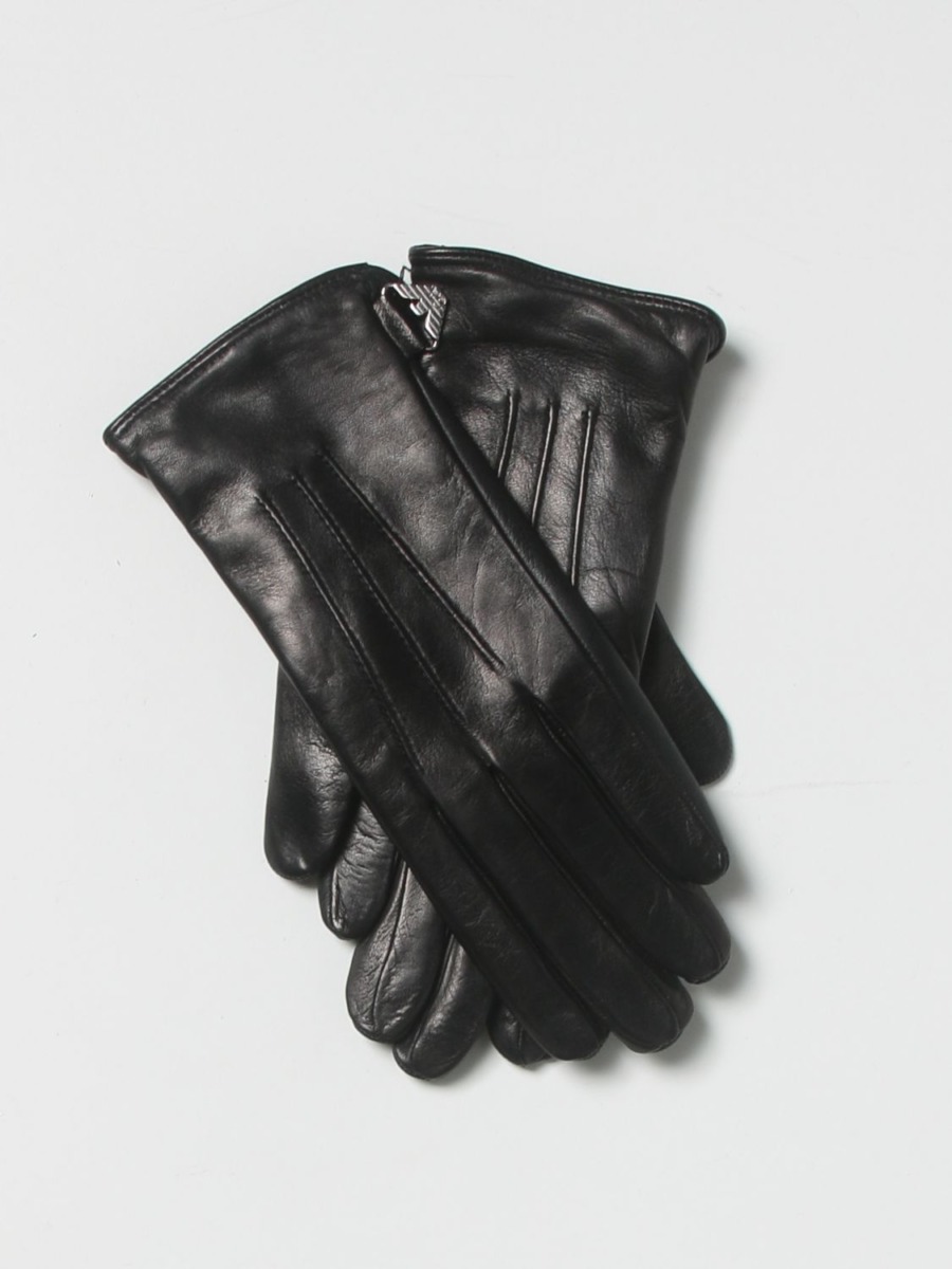 Giglio Womens Gloves Black by Armani GOOFASH