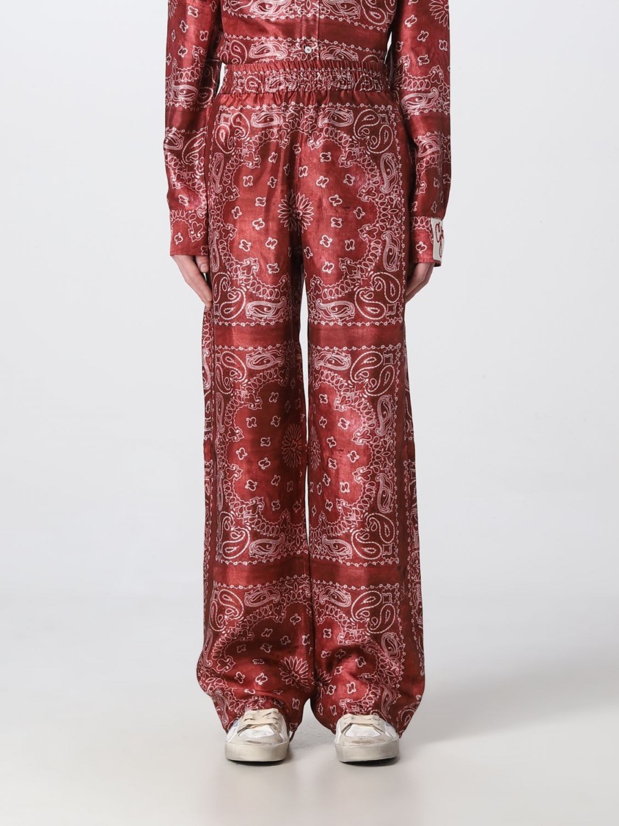 Golden Goose Red Trousers for Women at Giglio GOOFASH