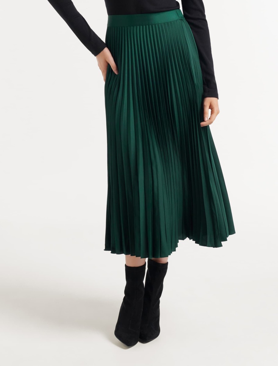 Green Pleated Skirt Ever New GOOFASH