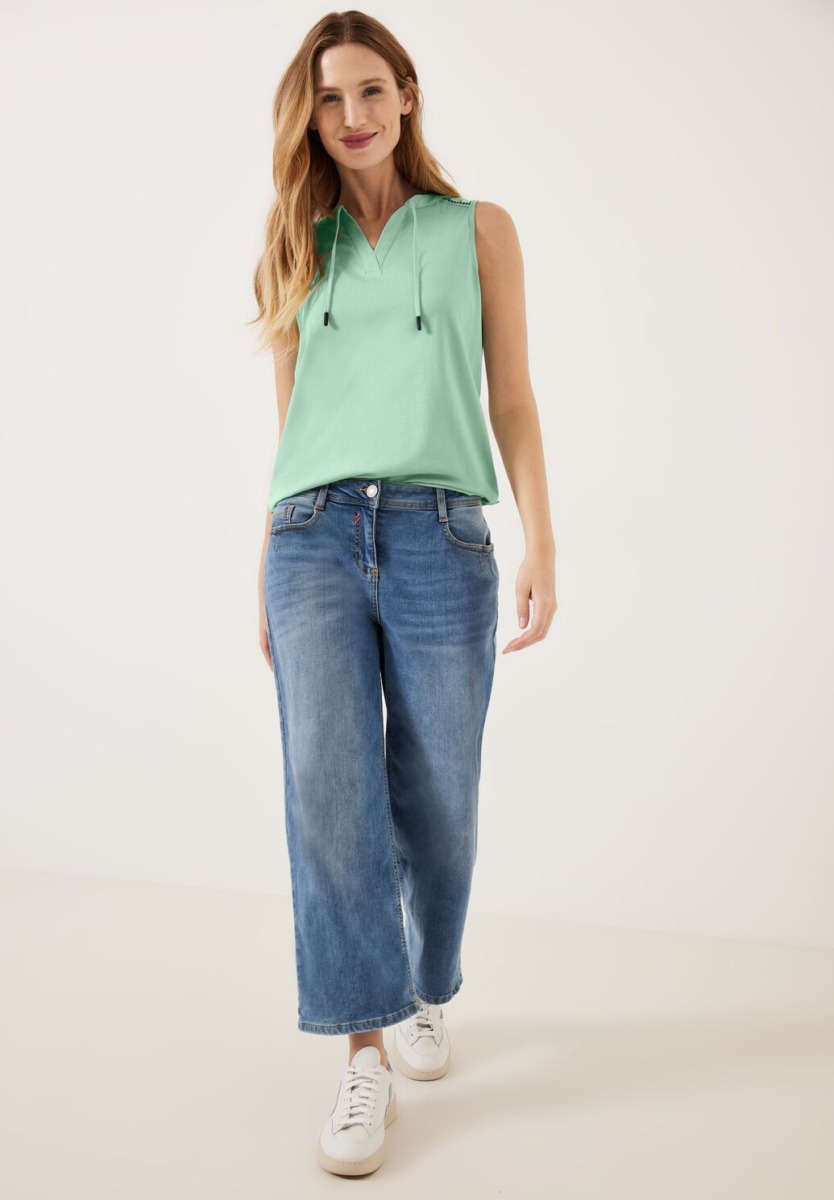 Green Top With Embroidery Detail Cecil Woman Womens TOPS GOOFASH